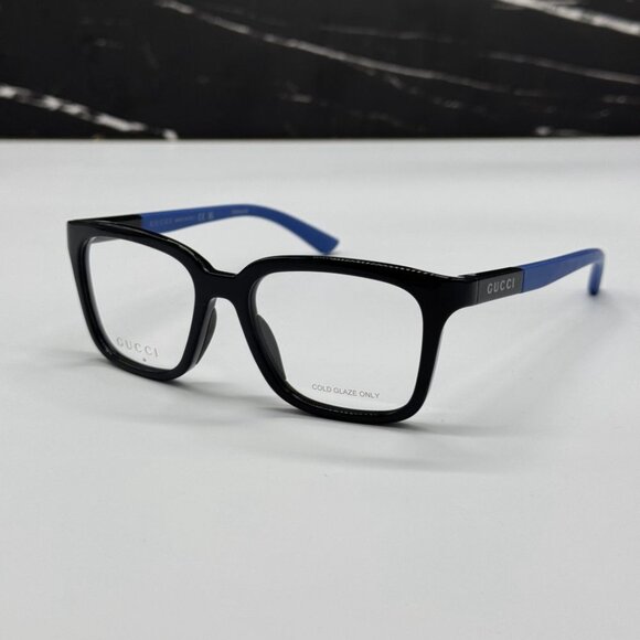 NEW GG1738O 004 GUCCI EYEGLASSES BLACK/BLUE MEN EYEWEAR GUCCI - Picture 4 of 11